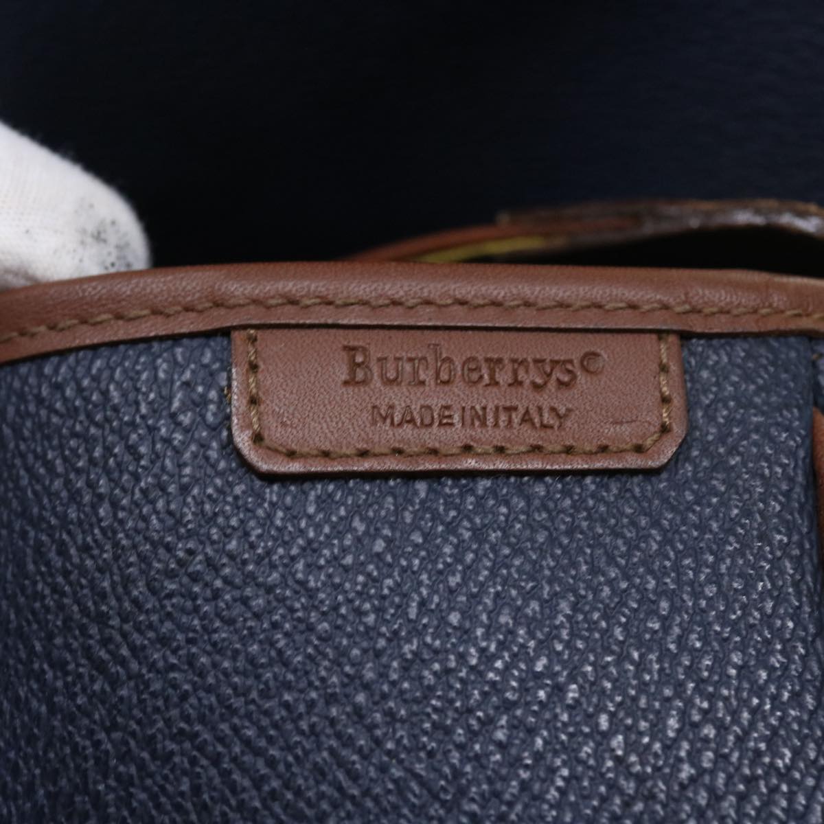 BurberrySs Shoulder Bag Leather Navy Auth yk9080