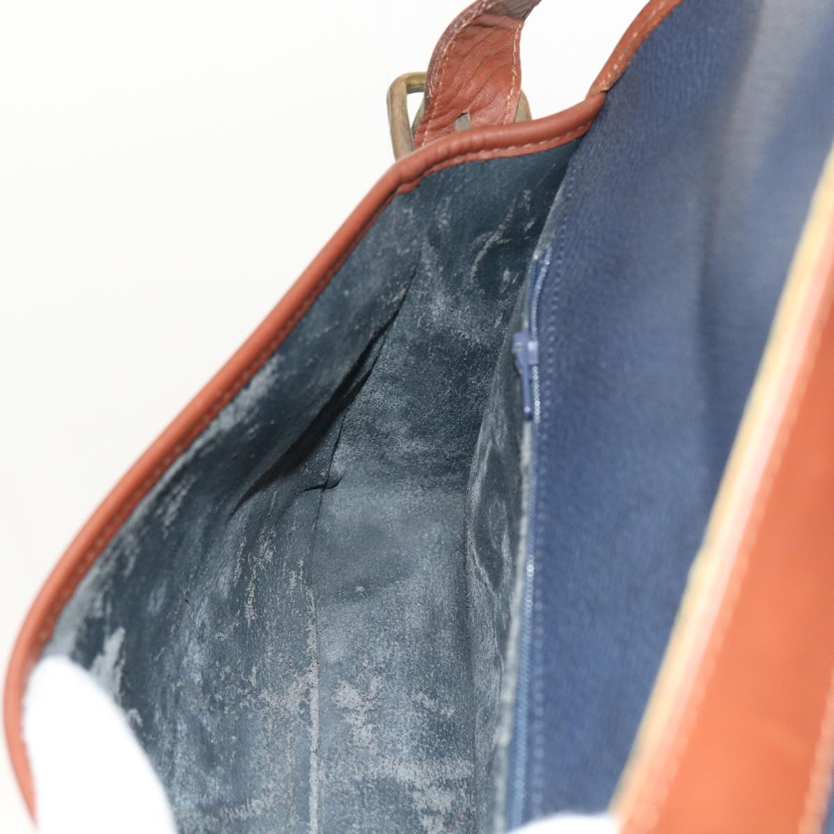 BurberrySs Shoulder Bag Leather Navy Auth yk9080