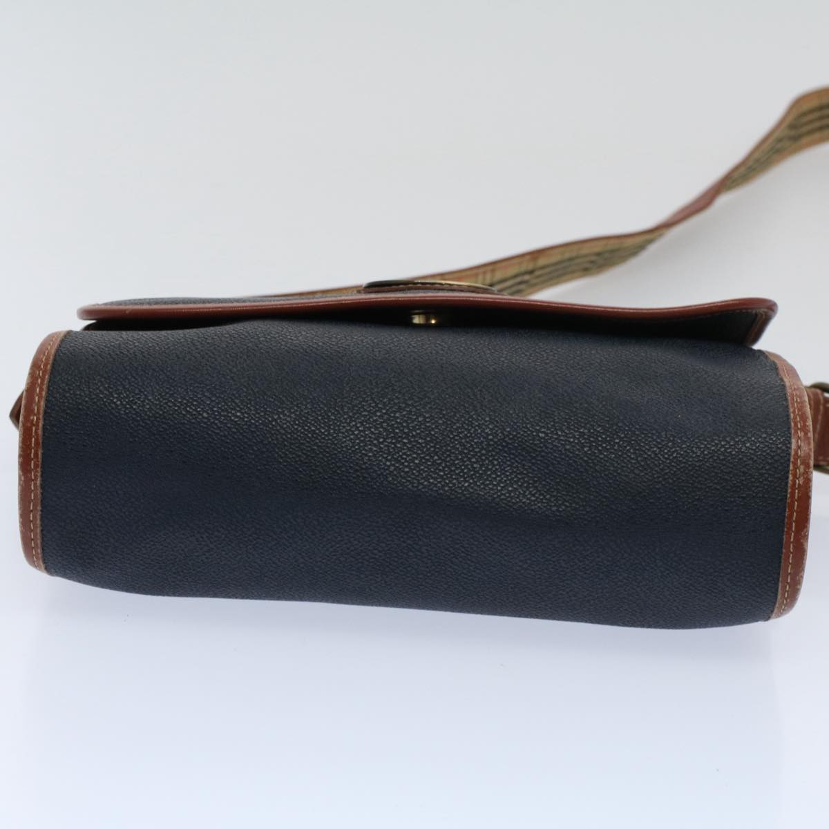 BurberrySs Shoulder Bag Leather Navy Auth yk9319