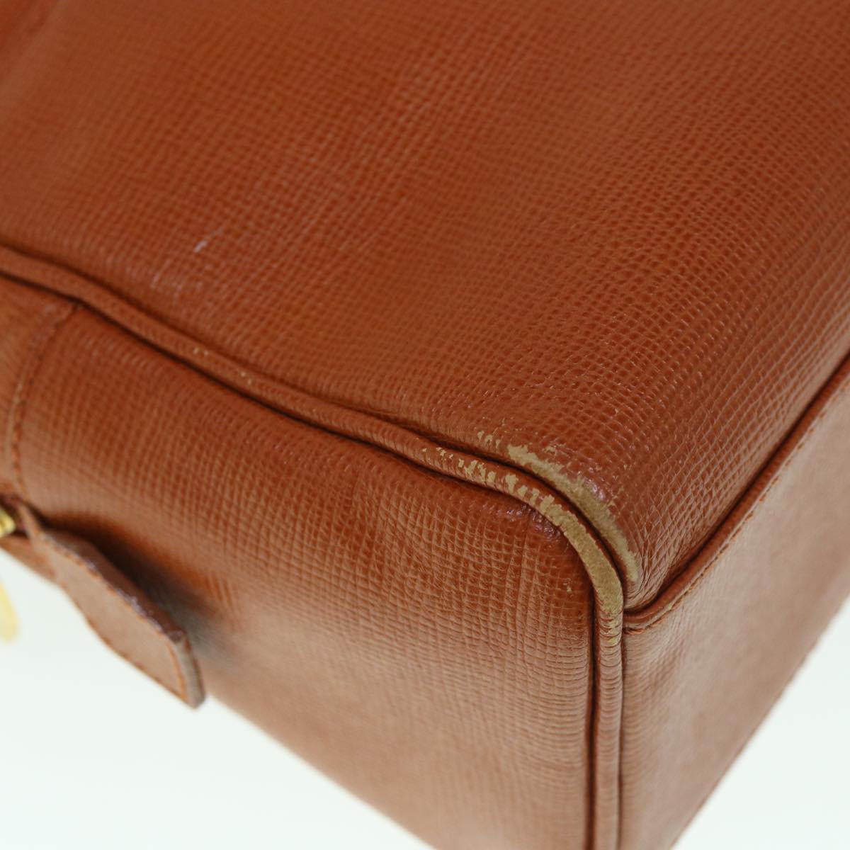 BurberrySs Shoulder Bag Leather Orange Auth yk9596