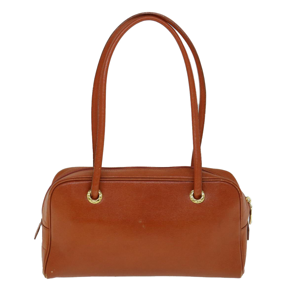 BurberrySs Shoulder Bag Leather Orange Auth yk9596