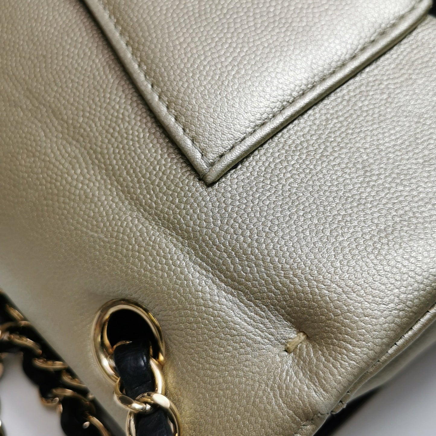 Chanel Classic Flap Gold and Black Calfskin Leather Gold-tone Hardware Shoulder Bag