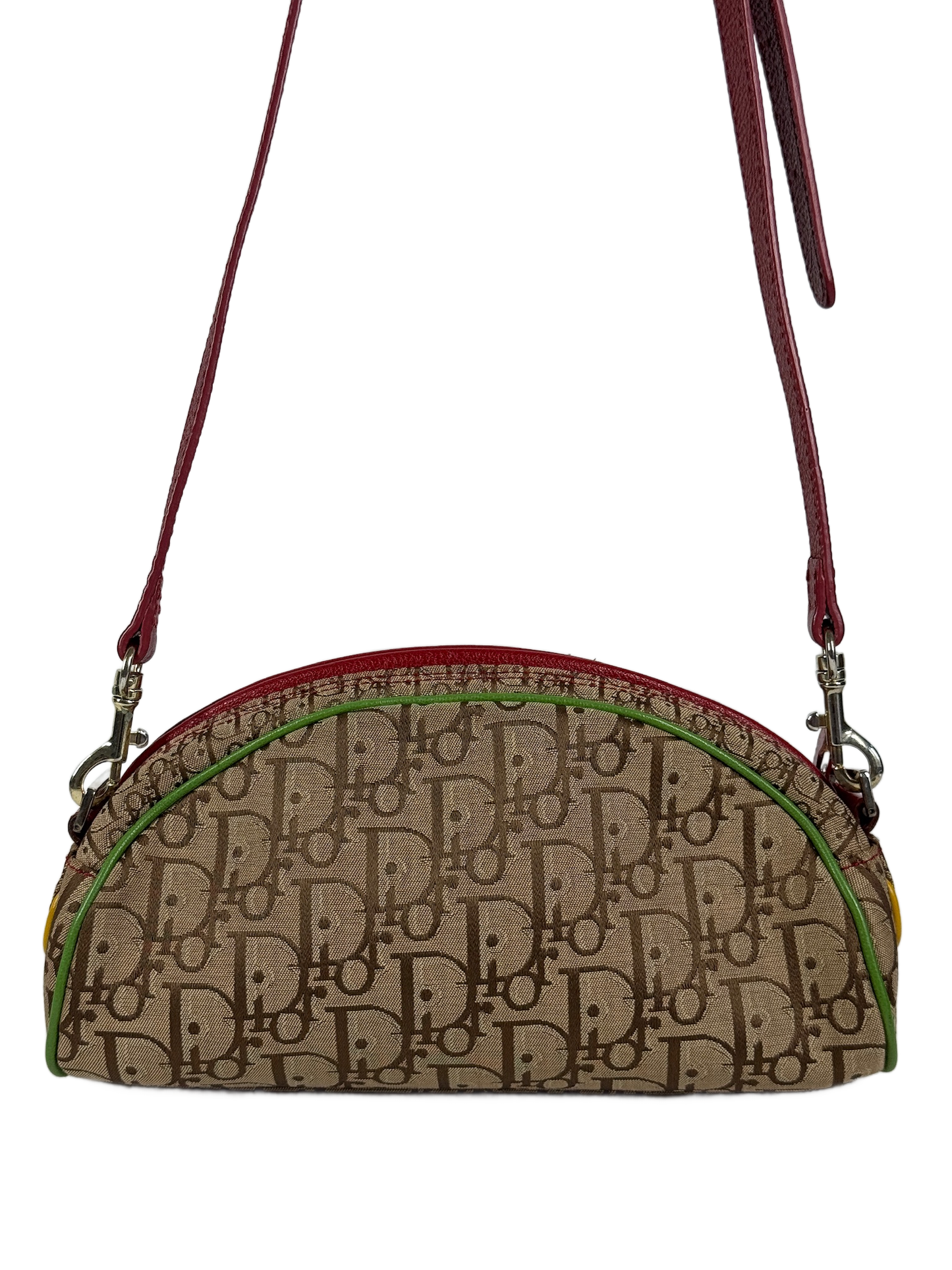 Dior Vintage 2004 Rasta Trotter Monogram Canvas Half Moon Shoulder & Crossbody Bag