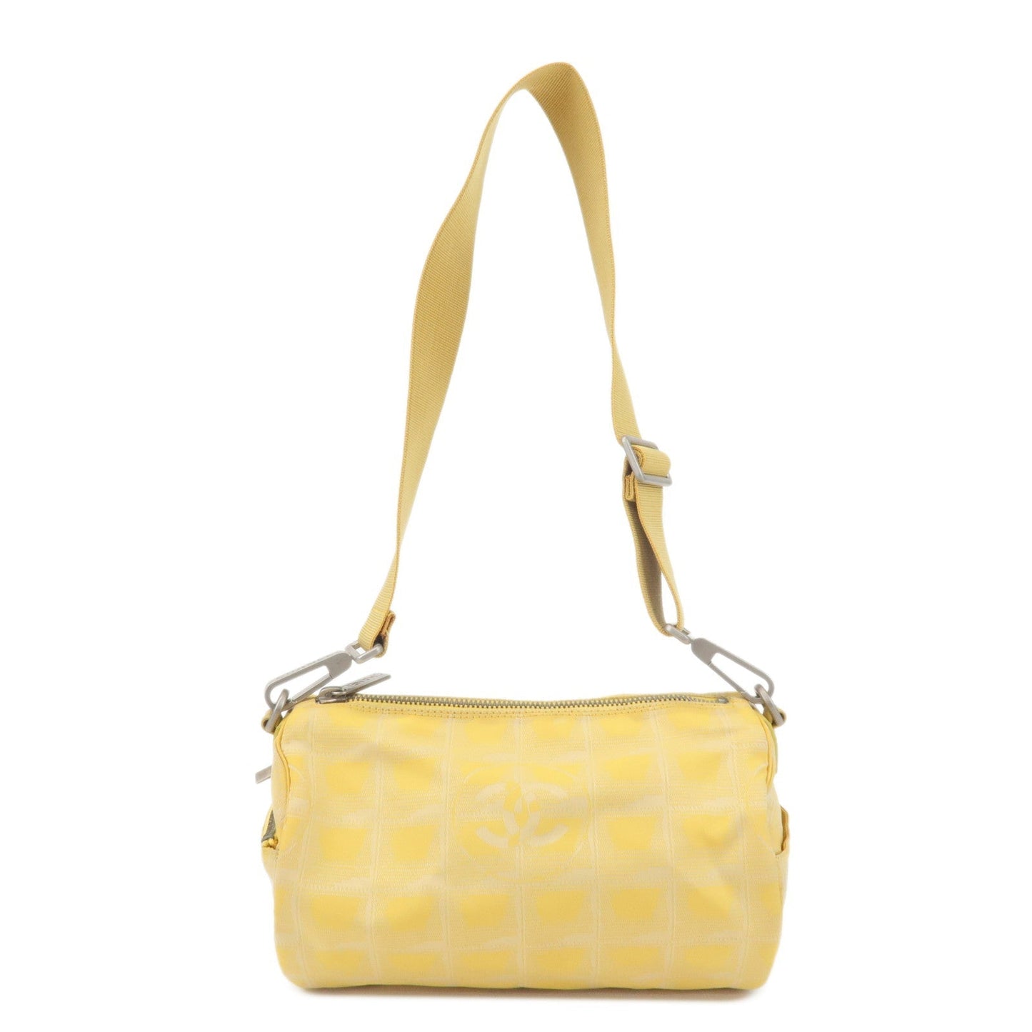 CHANEL New Travel Line Nylon Jacquard Leather Shoulder Bag A17669