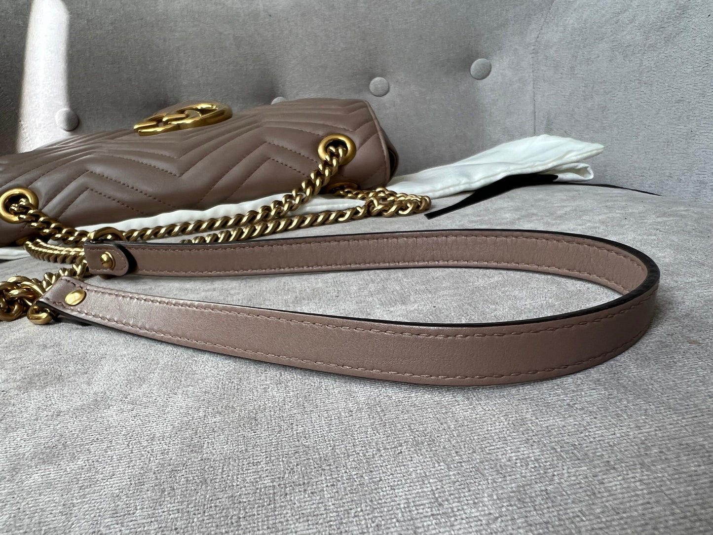 Gucci GG Dusty Pink Marmont Medium Shoulder Bag