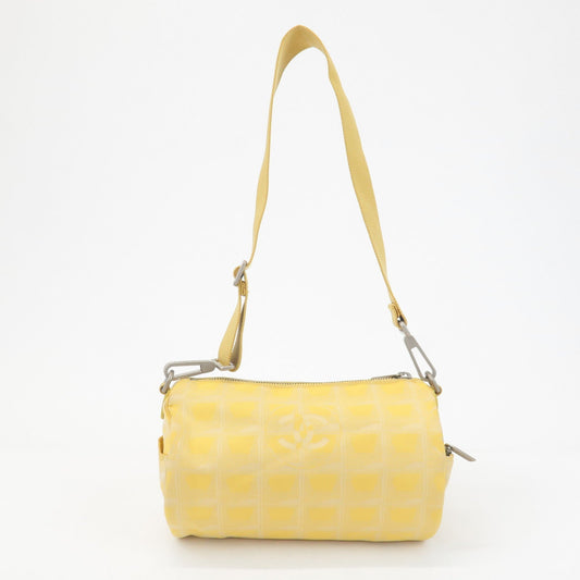 CHANEL New Travel Line Nylon Jacquard Leather Shoulder Bag A17669