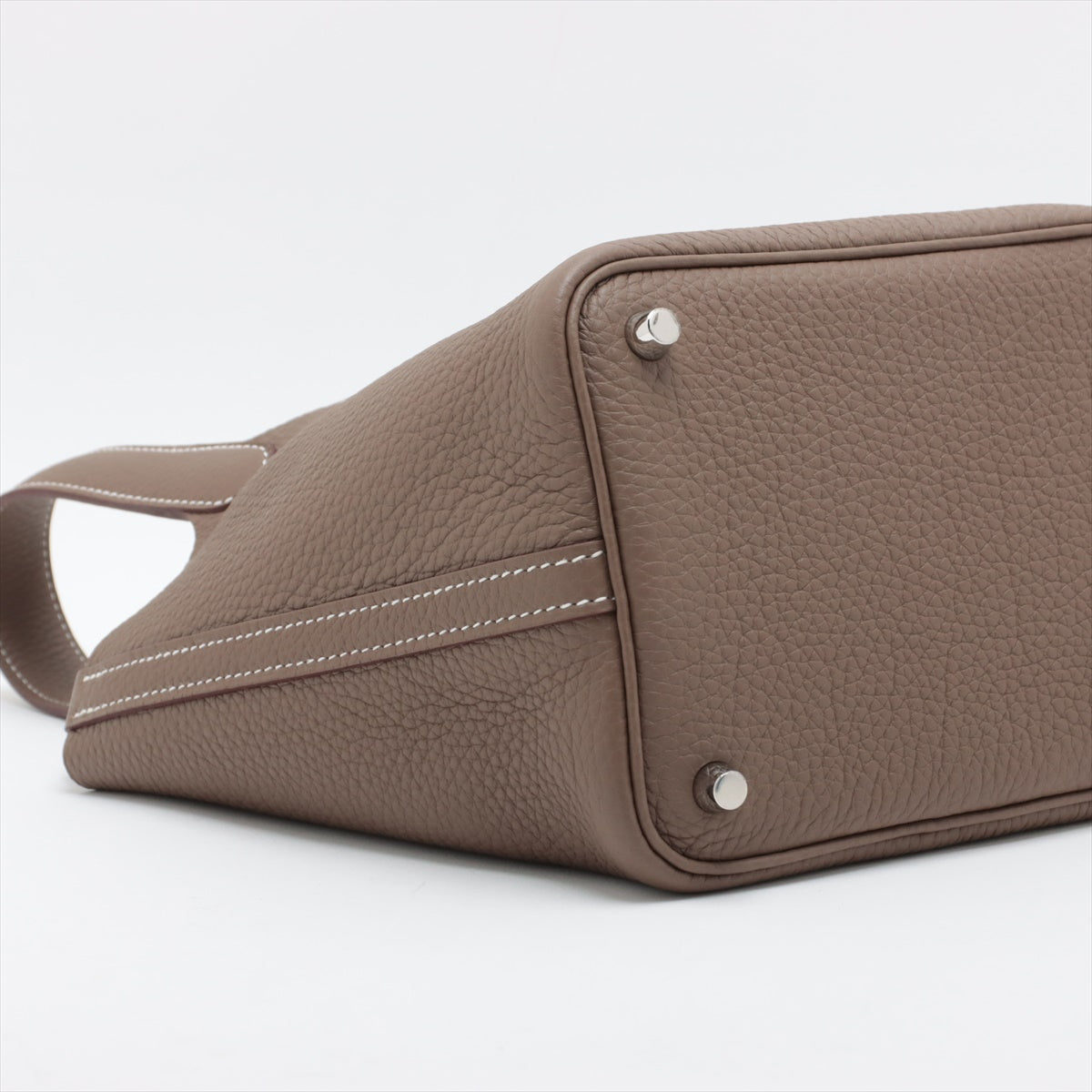 Hermes Picotin Lock PM  Clemence Etoupe Silver