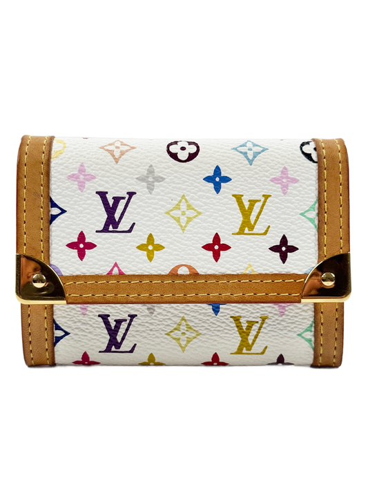 Louis Vuitton Vintage 2005 Blanc / White Multicolor Card Holder Coin Wallet