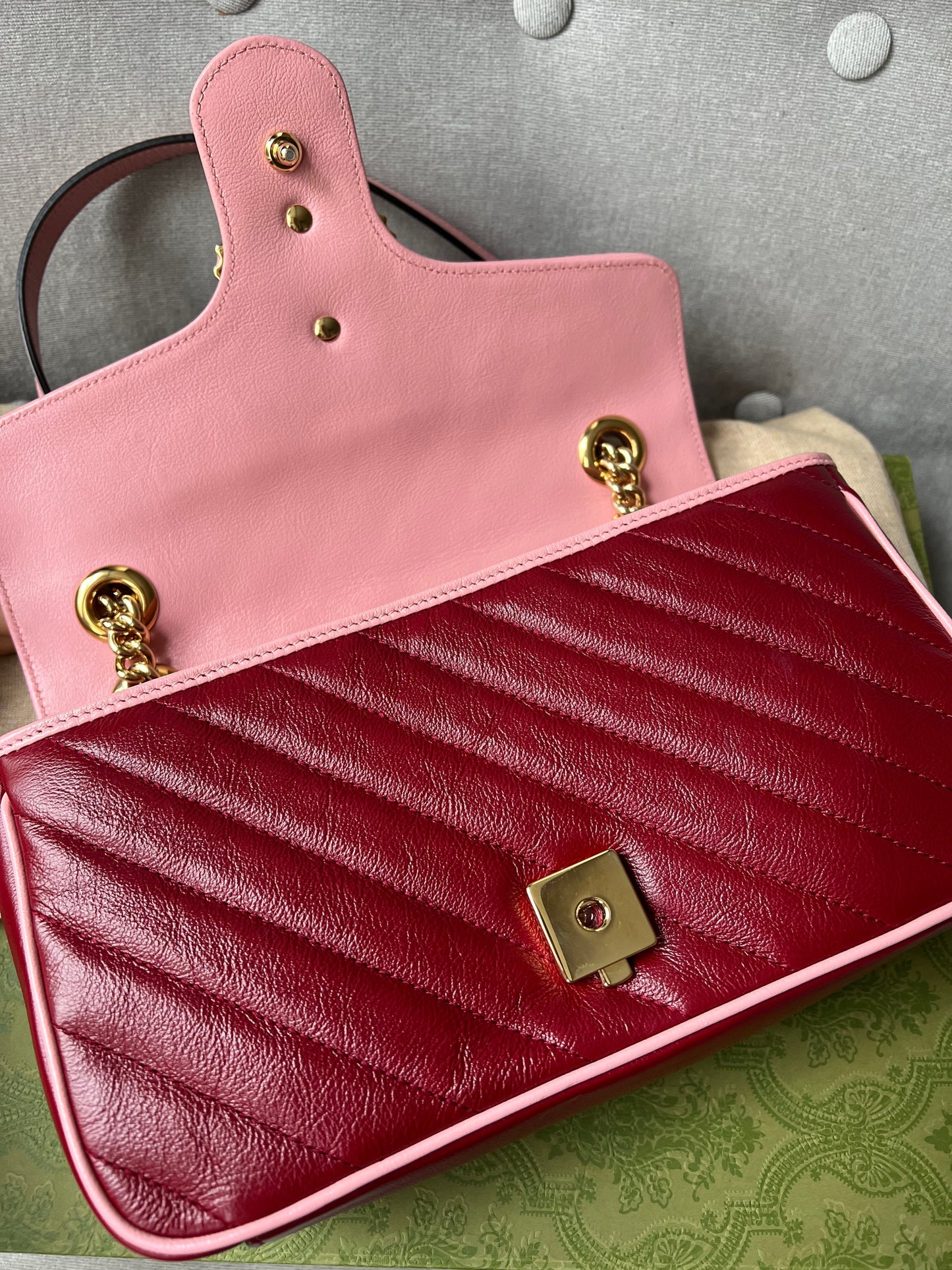 Gucci GG Torchon Pink Marmont Small Shoulder Bag