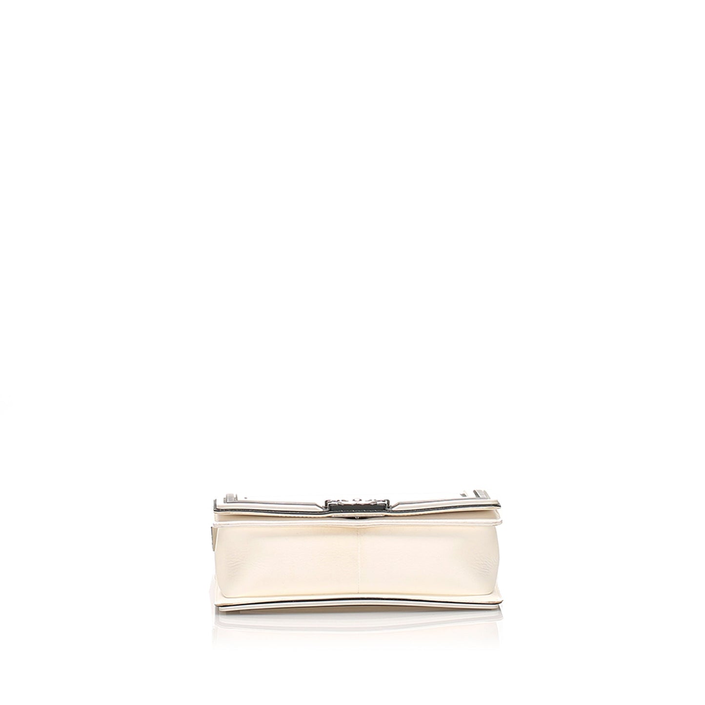 Medium Timeless Le Boy Lambskin Leather Shoulder Bag White
