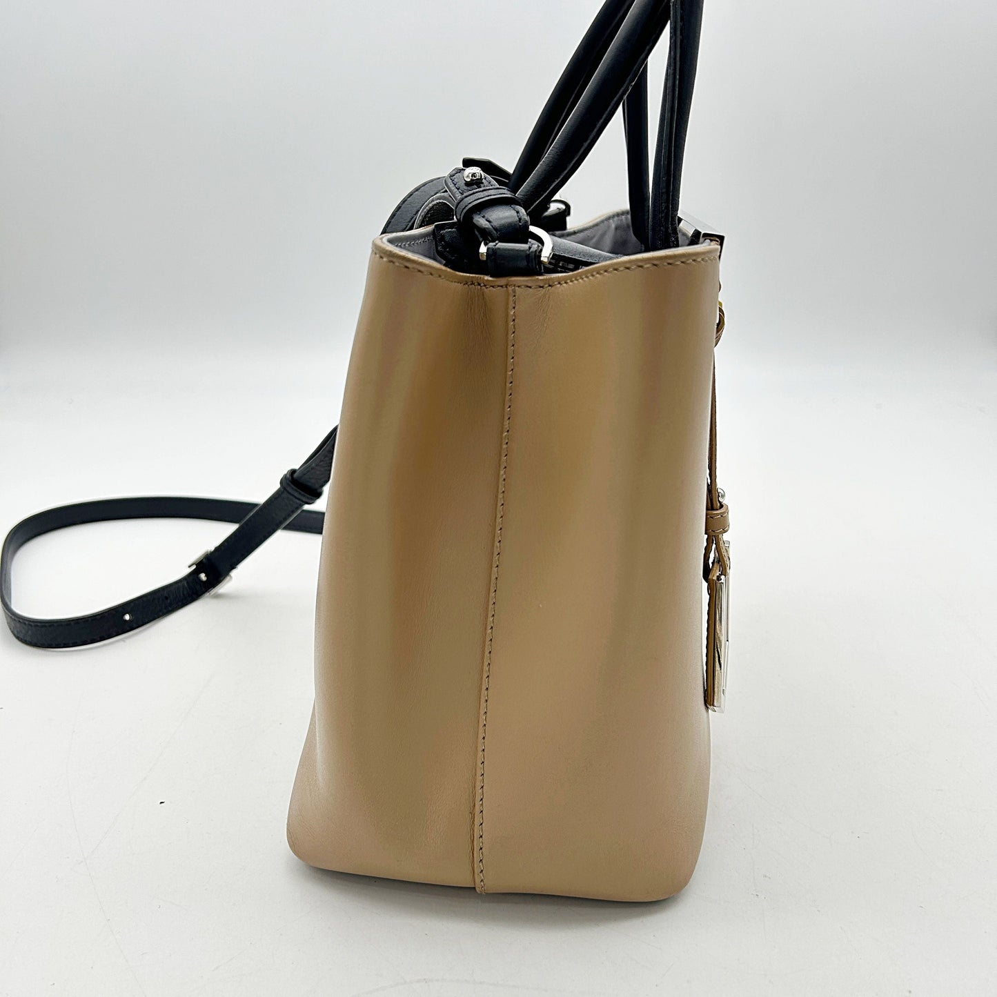 FENDI Vitello Baltico Hypnoteyes Studded Petite 2Jours Tote Cuoio LA14322