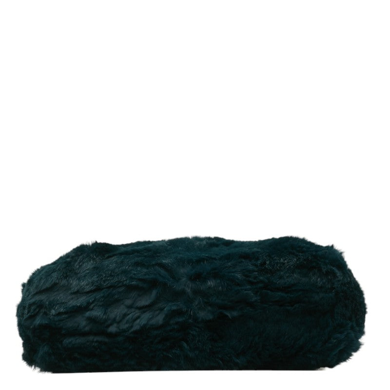 Chanel Chain Shoulder Bag Green Fur Women's