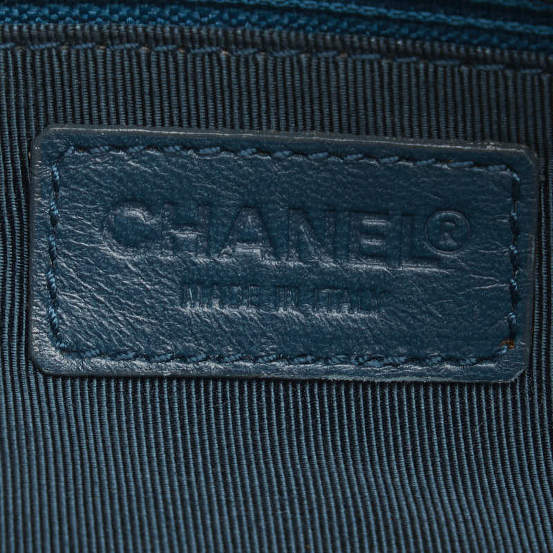 Chanel Chain Shoulder Bag Green Fur Women's