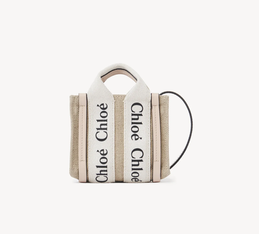 Chloé Woody Mini Canvas Tote Bag