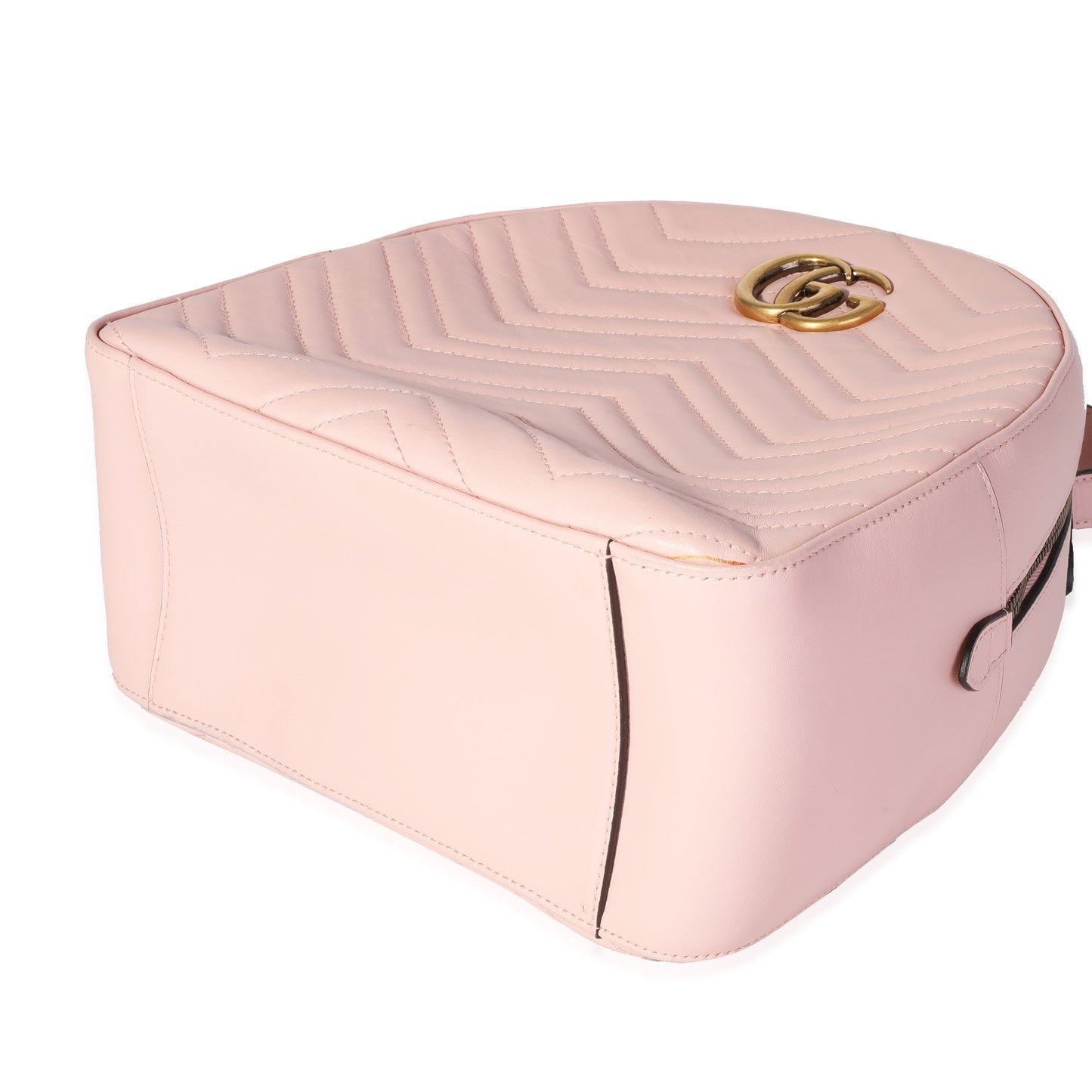 GUCCI Pink Matelasse Calfskin GG Marmont Dome Backpack
