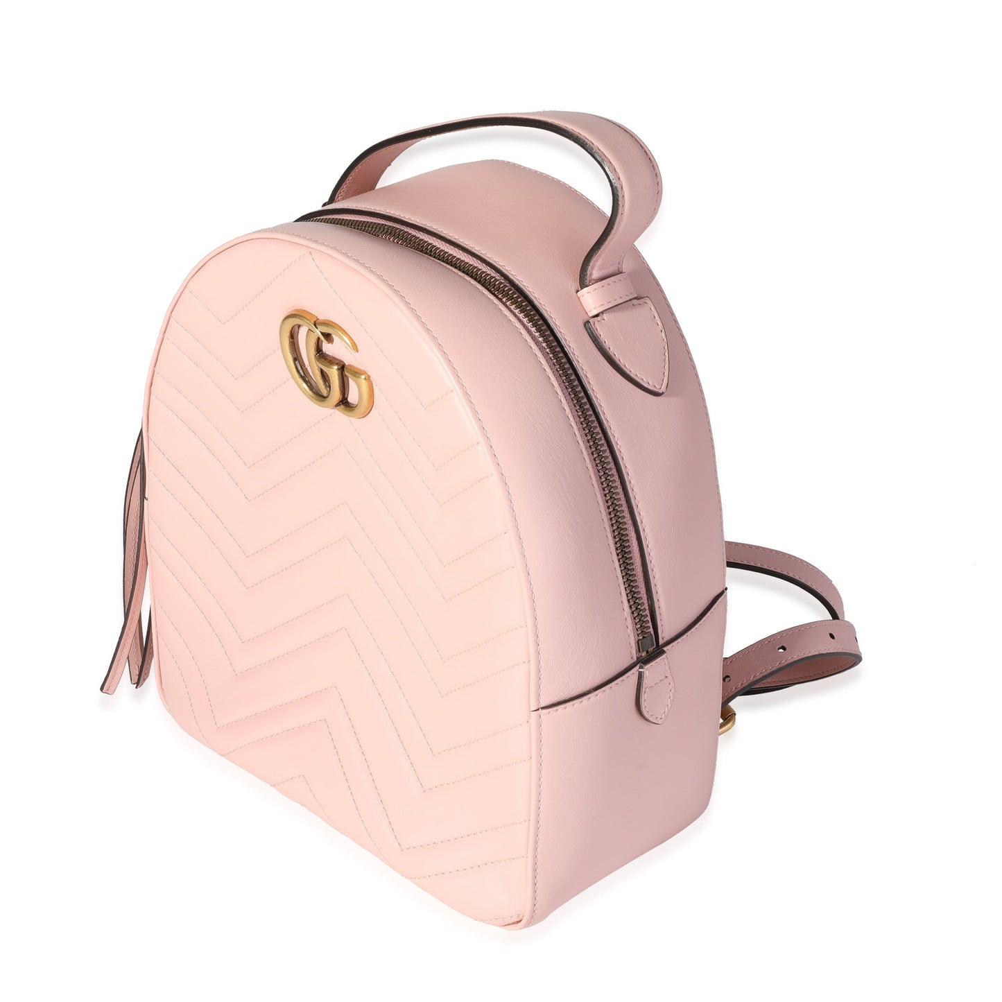 GUCCI Pink Matelasse Calfskin GG Marmont Dome Backpack