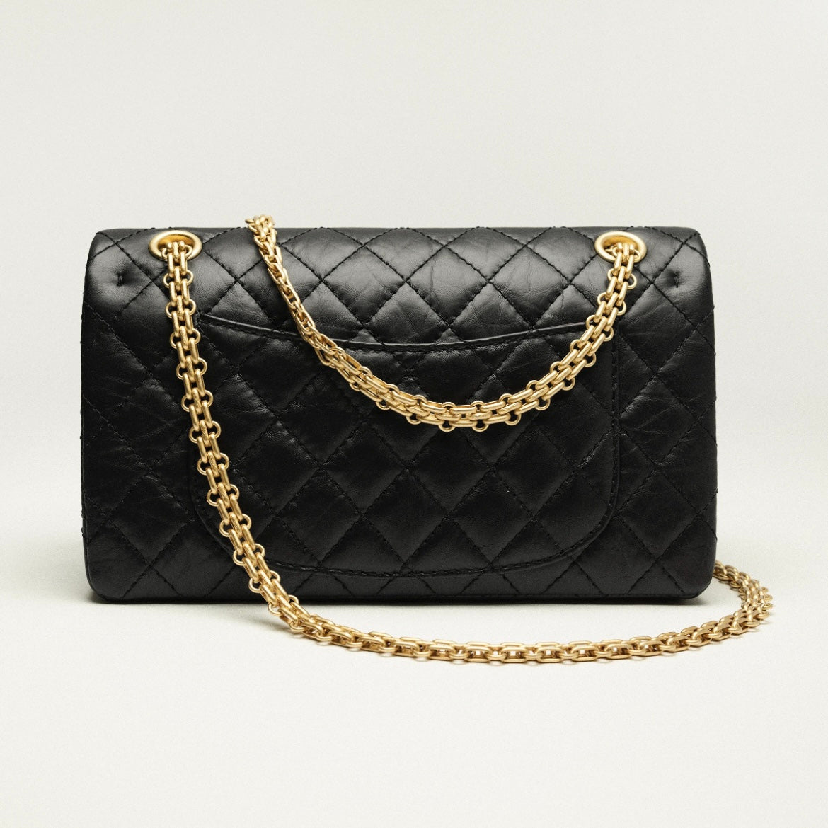 Chanel Aged Calfskin & Gold-Tone Metal Black