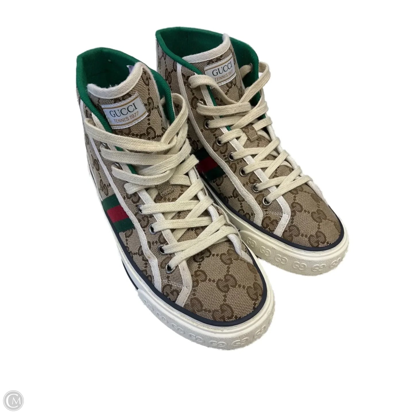 Shoes Luxury Designer By Gucci In Brown, Size: 8