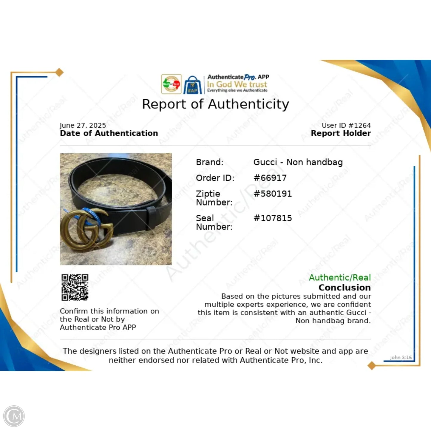 Belt Luxury Designer By Gucci, Size: Xlarge