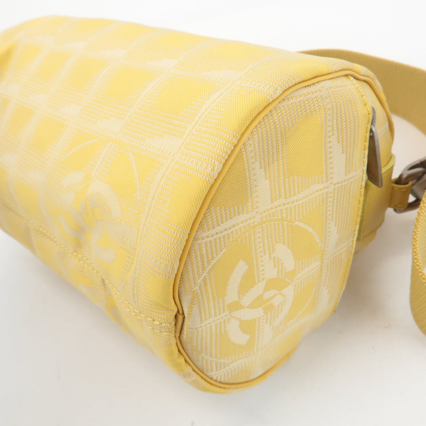 CHANEL New Travel Line Nylon Jacquard Leather Shoulder Bag A17669