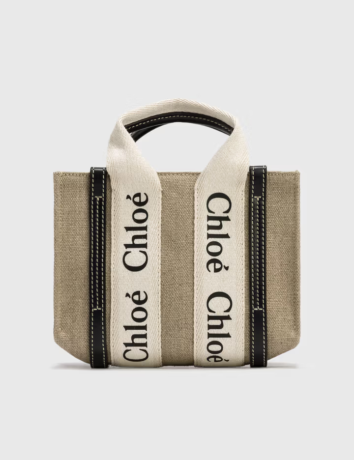 Chloé Woody Mini Canvas Tote Bag