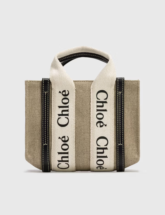 Chloé Woody Mini Canvas Tote Bag