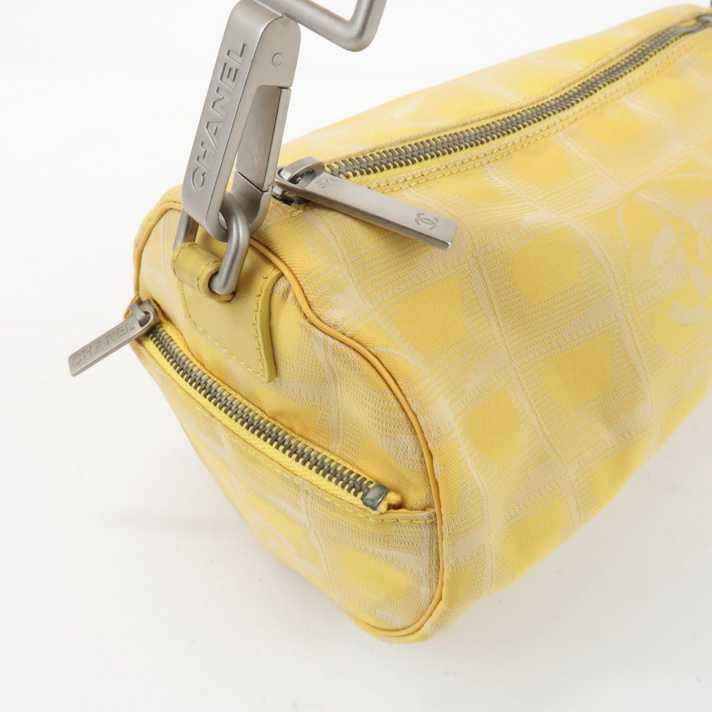 CHANEL New Travel Line Nylon Jacquard Leather Shoulder Bag A17669