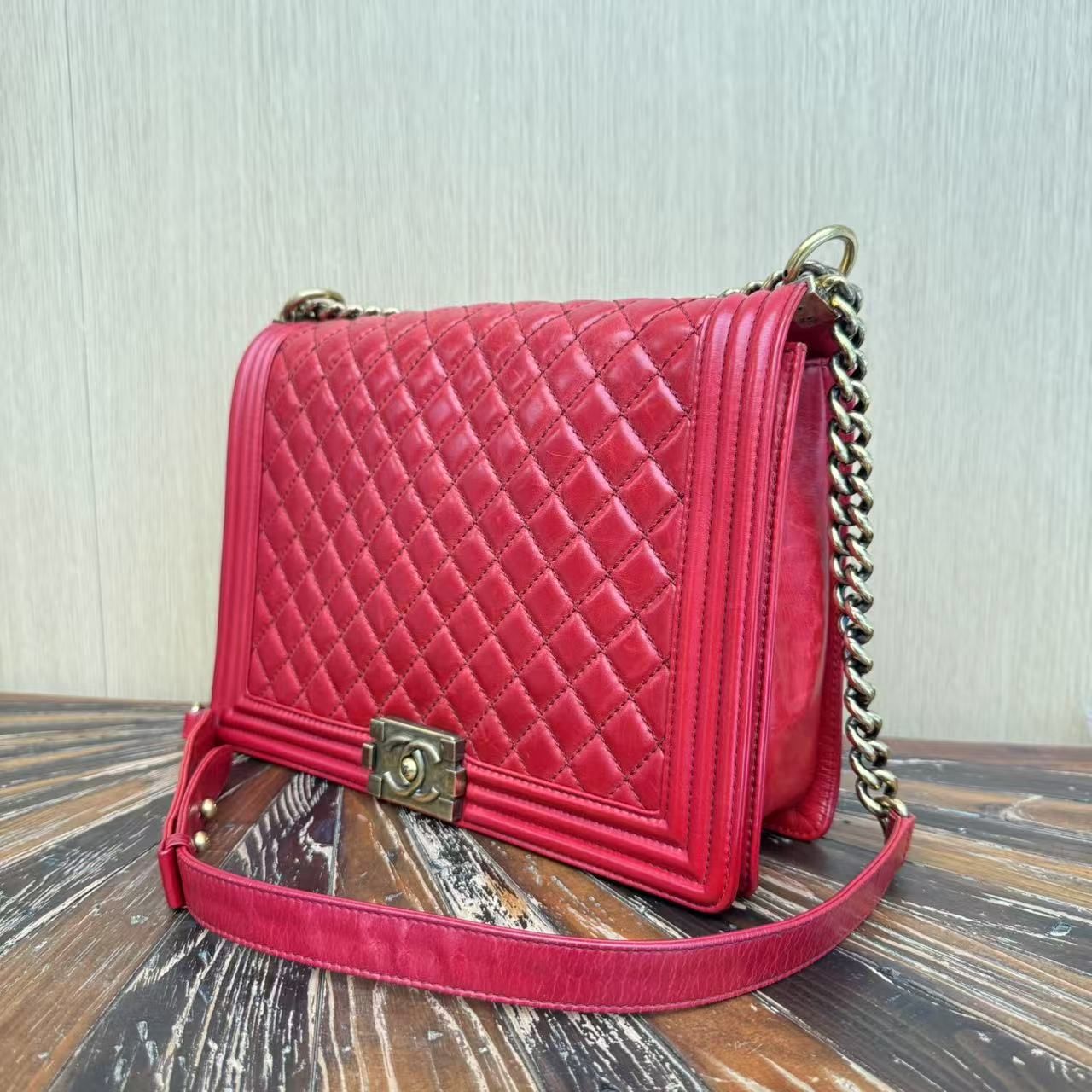 Chanel XL Boy Bag - Red Shoulder Bags, Handbags