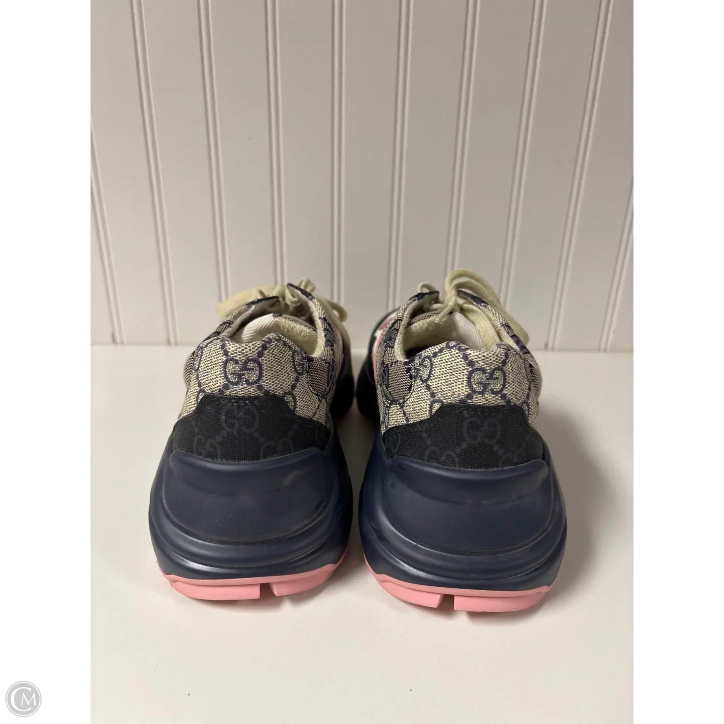 Shoes Luxury Designer By Gucci In Blue & Pink, Size: 7