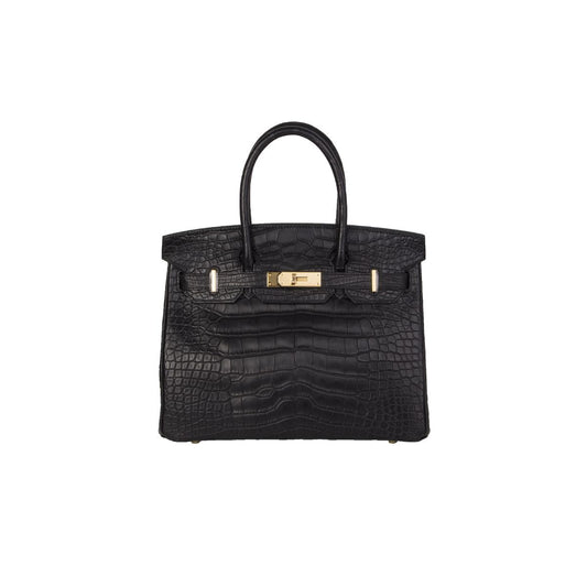 Hermes Black Matte Crocodile Birkin Bag