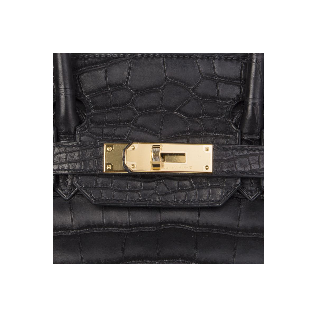 Hermes Black Matte Crocodile Birkin Bag
