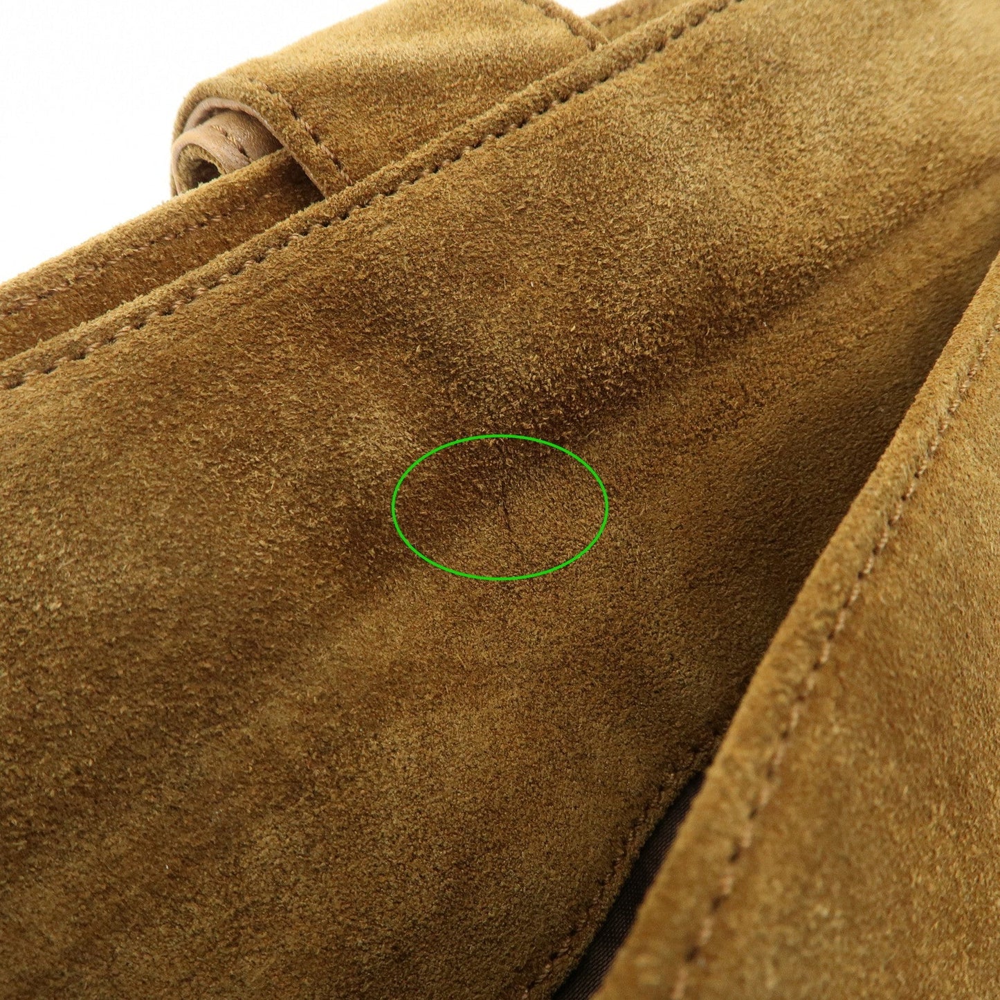 CHANEL Logo Suede Tote Bag Shoulder Bag Brown