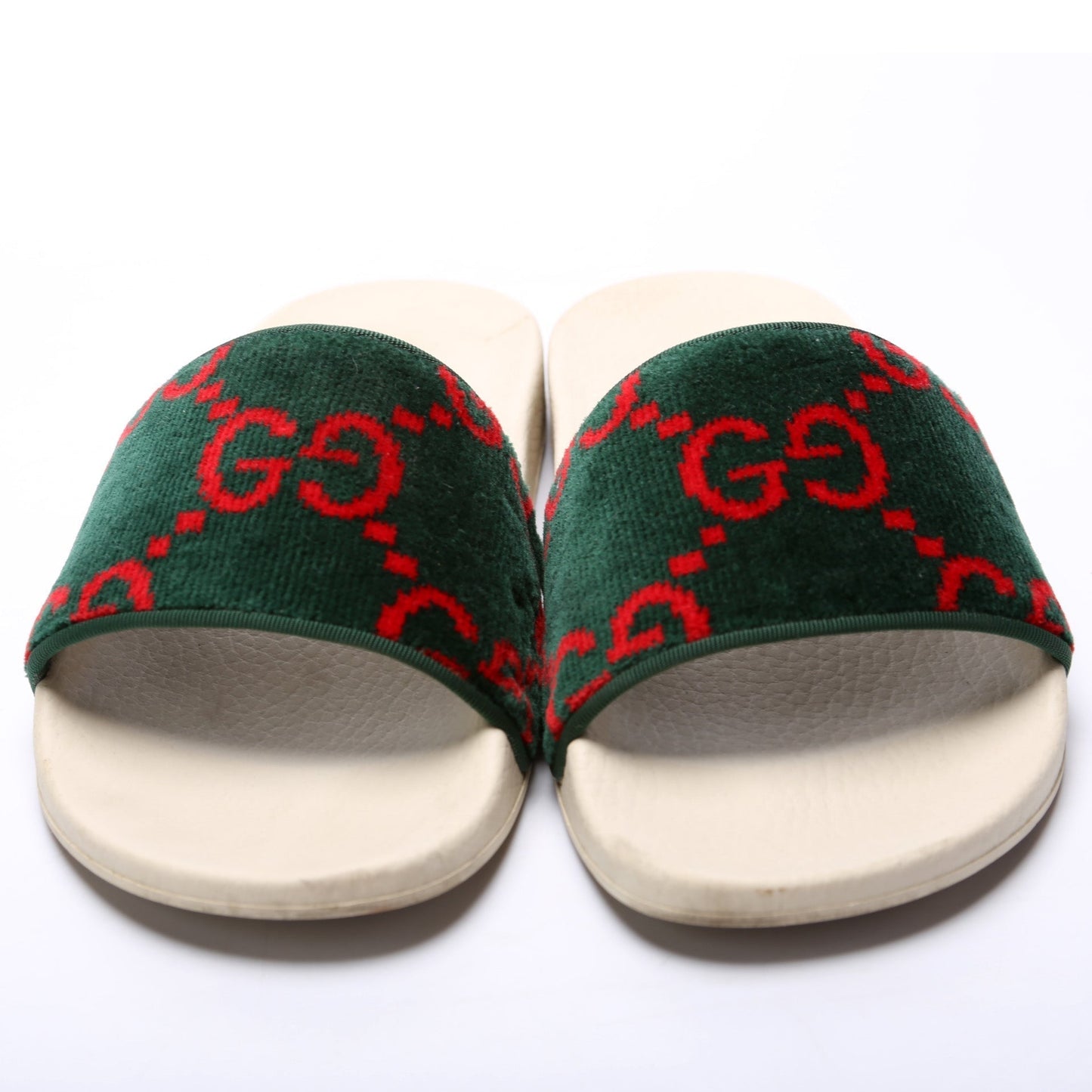 Gucci Velvet Rubber Slides Size 42