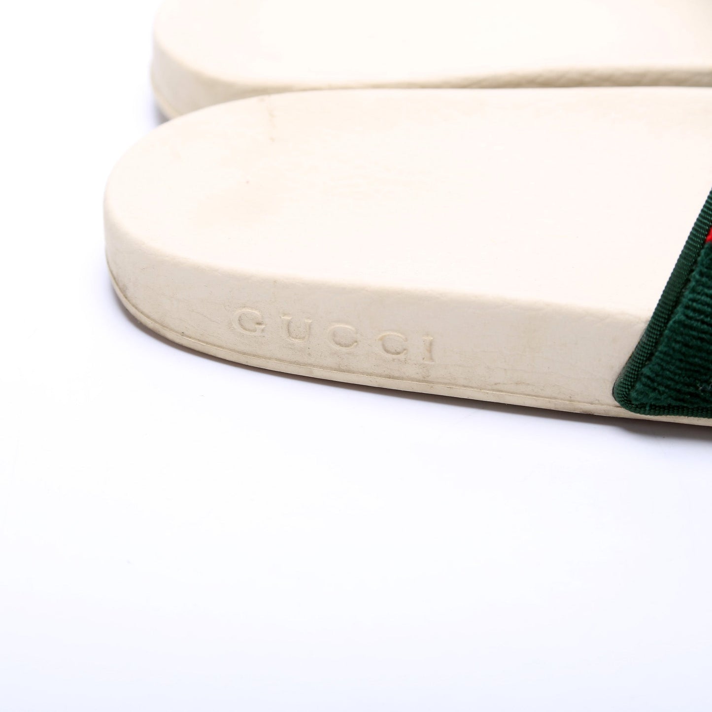 Gucci Velvet Rubber Slides Size 42