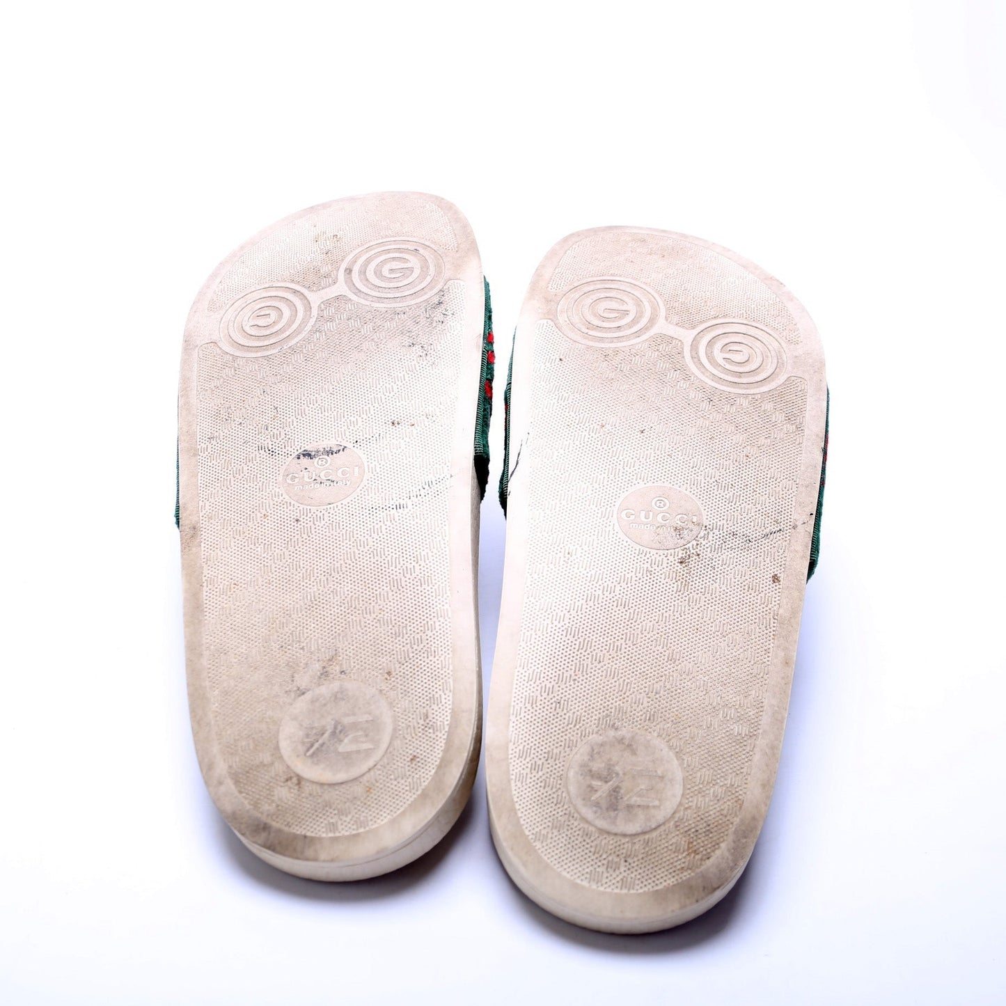 Gucci Velvet Rubber Slides Size 42