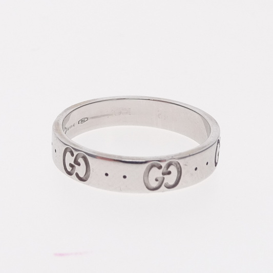 Gucci 18K White Gold Icon Band Small Ring