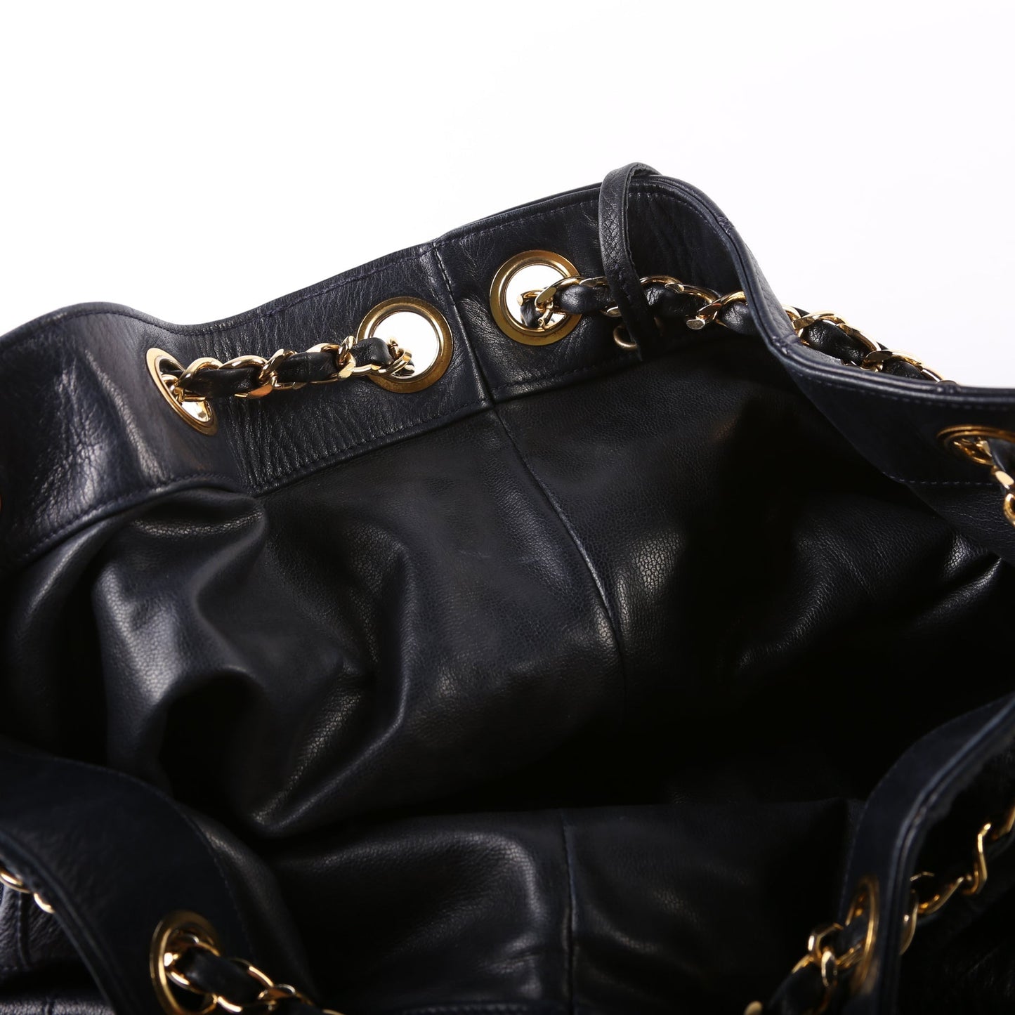 Bucket Chain Shoulder Bag Quilted Lambskin Vintage