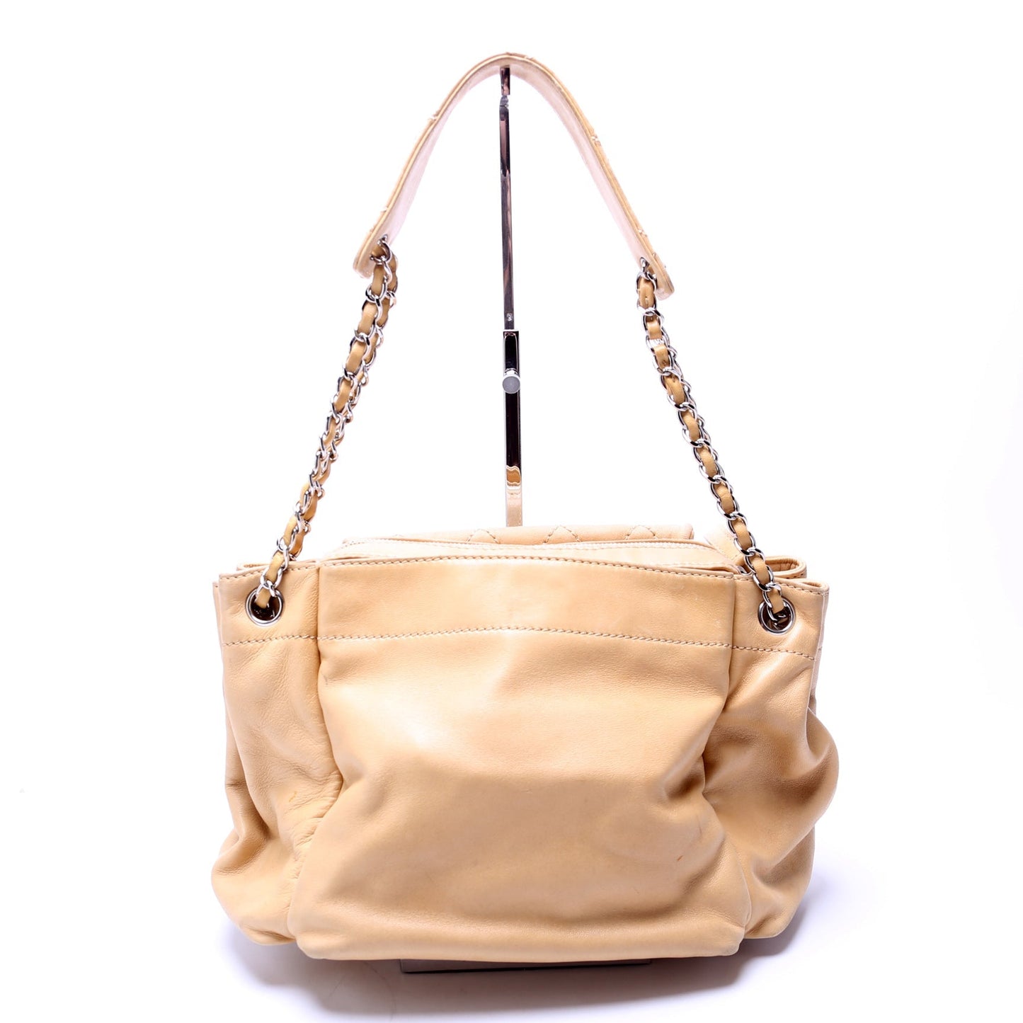 CC Pocket Accordion Shoulder Bag Lambskin 10M Tan
