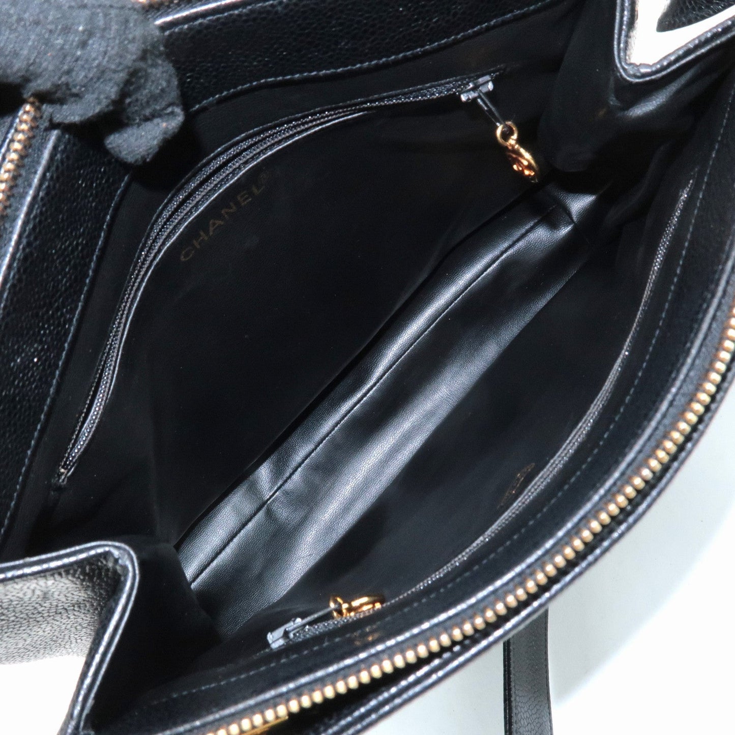 CHANEL COCO Mark Caviar Skin Chain Shoulder Bag Black