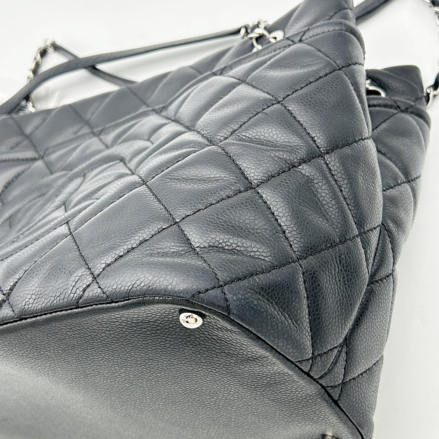 CHANEL Caviar Quilted CC Timeless Soft Tote Black LA27290
