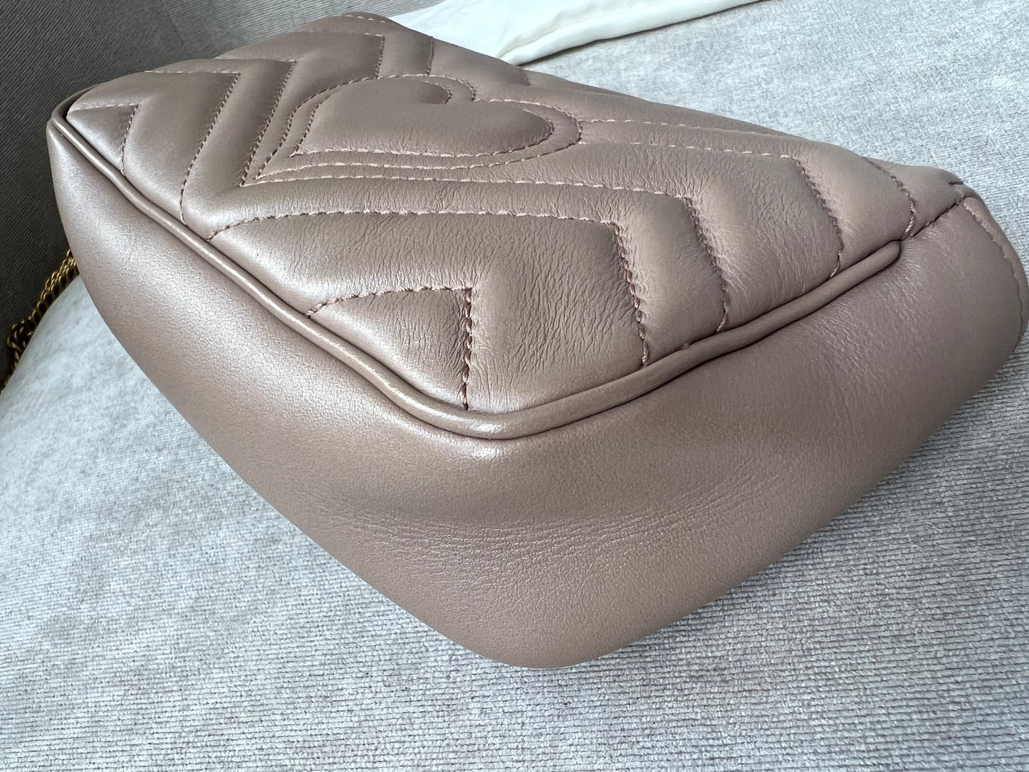 Gucci GG Dusty Pink Marmont Super Mini Shoulder Bag