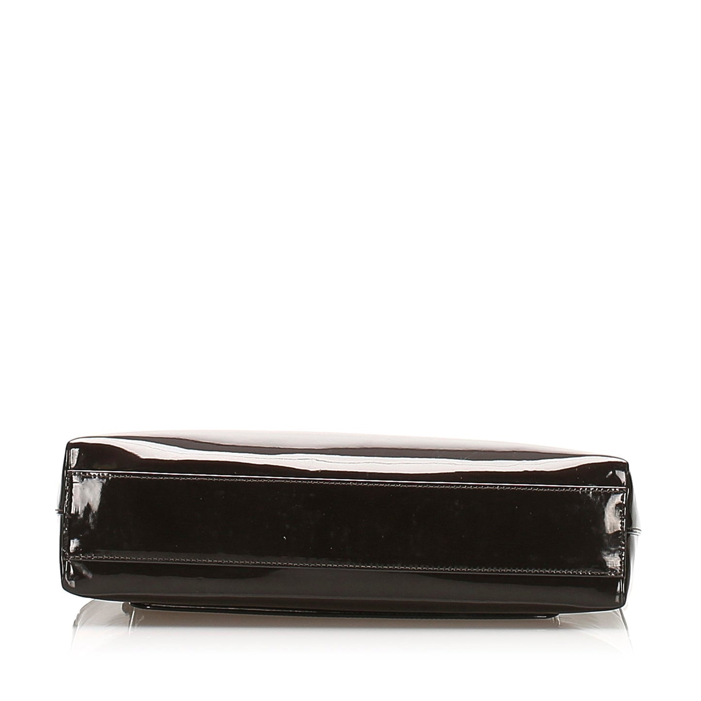 CC Chain Patent Leather Shoulder Bag Brown