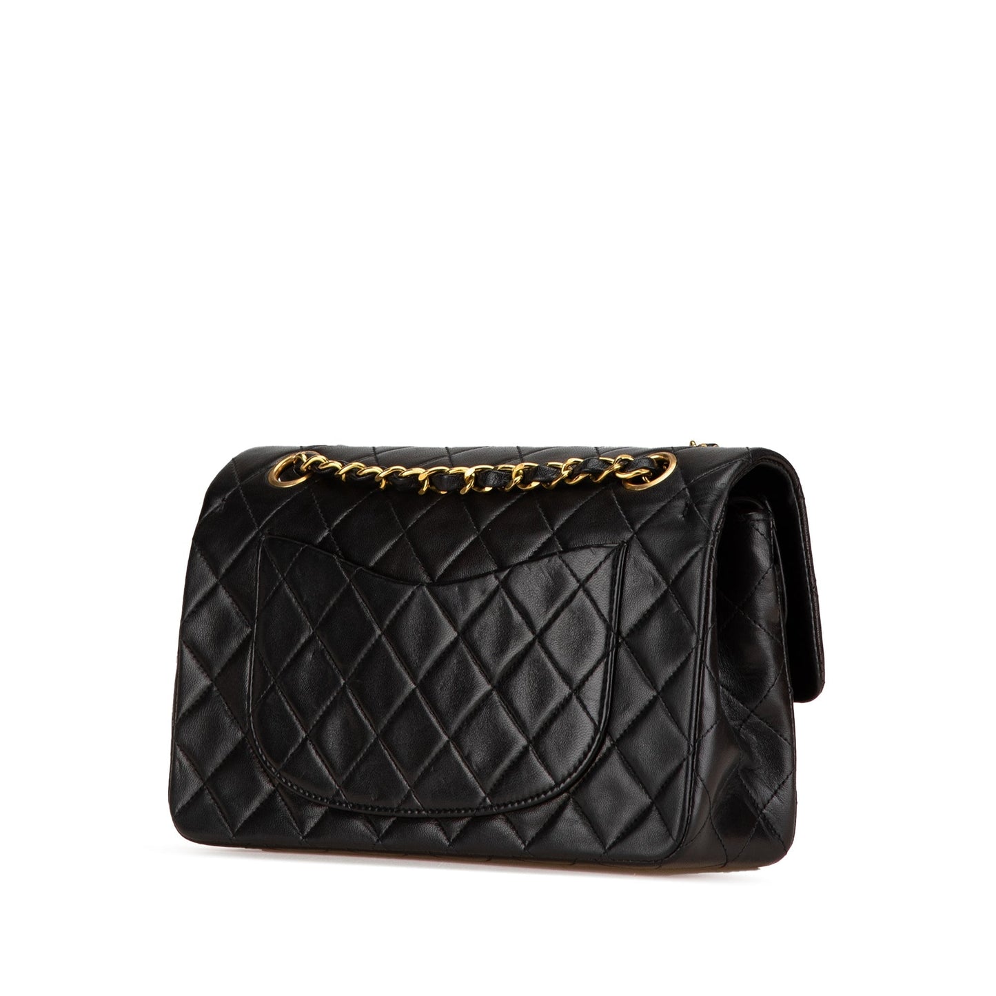 Black Chanel Small Classic Lambskin Double Flap Shoulder Bag