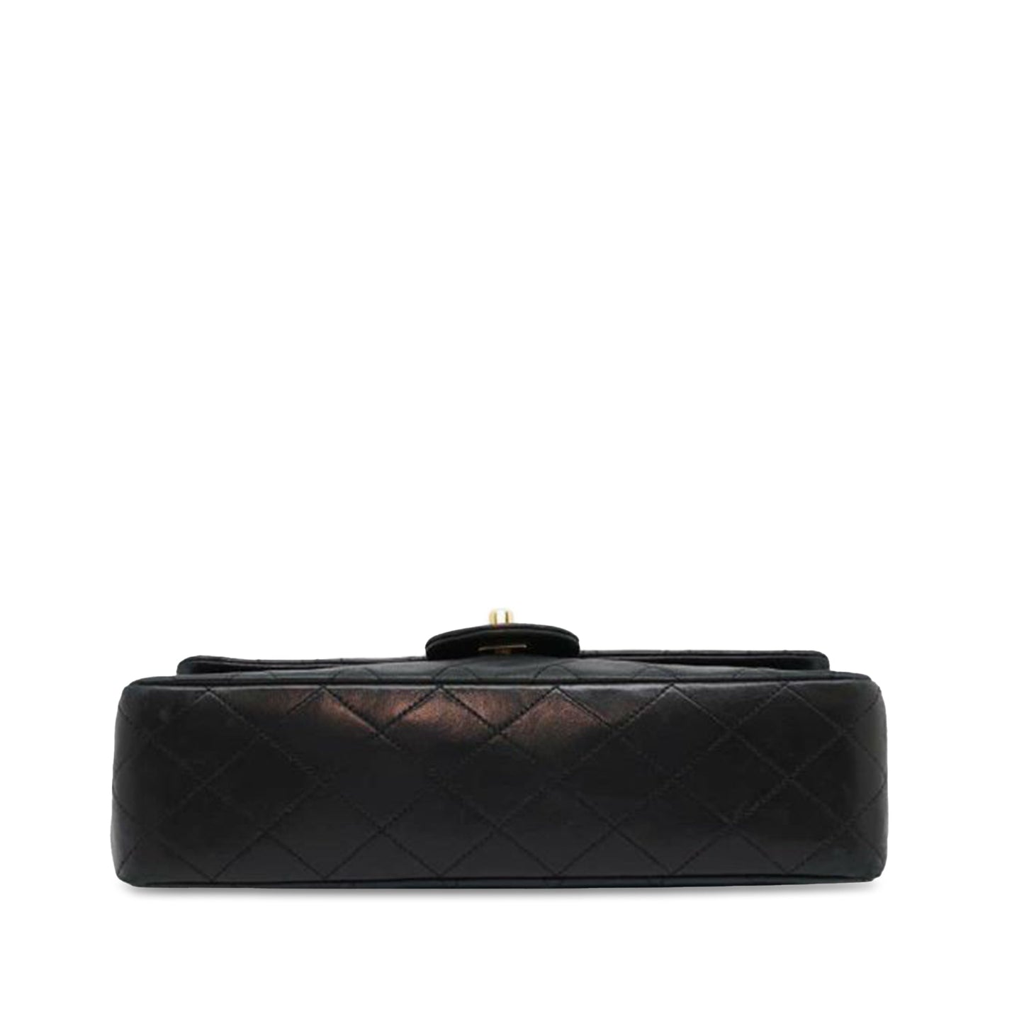 Black Chanel Medium Classic Lambskin Double Flap Shoulder Bag