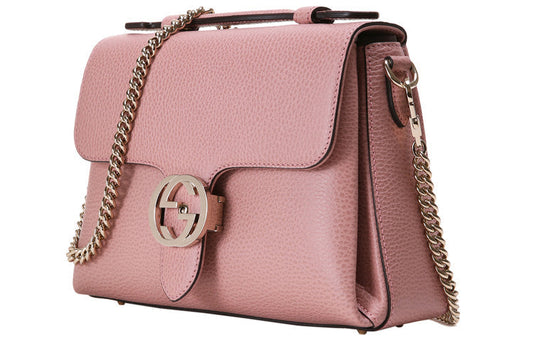 (WMNS) Gucci Silver Label Double G Leather Messenger Bag Chain Pink Candy HandBag 510302-CAO0G-5806