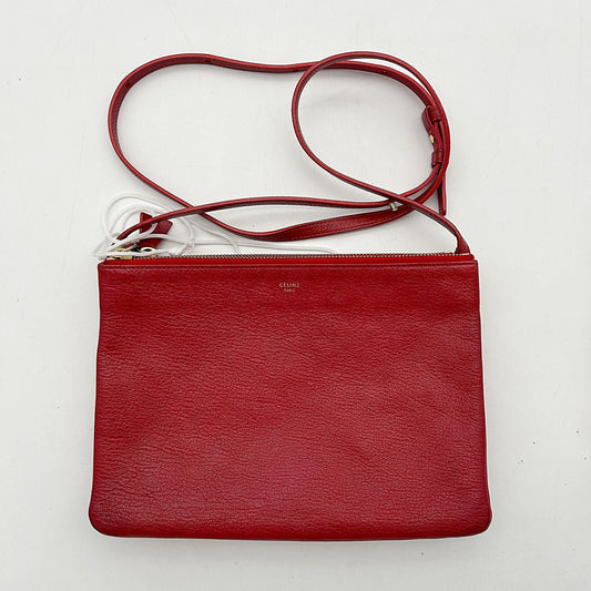 Celine Leather Trio Small - Red Crossbody Bags, Handbags LA2806