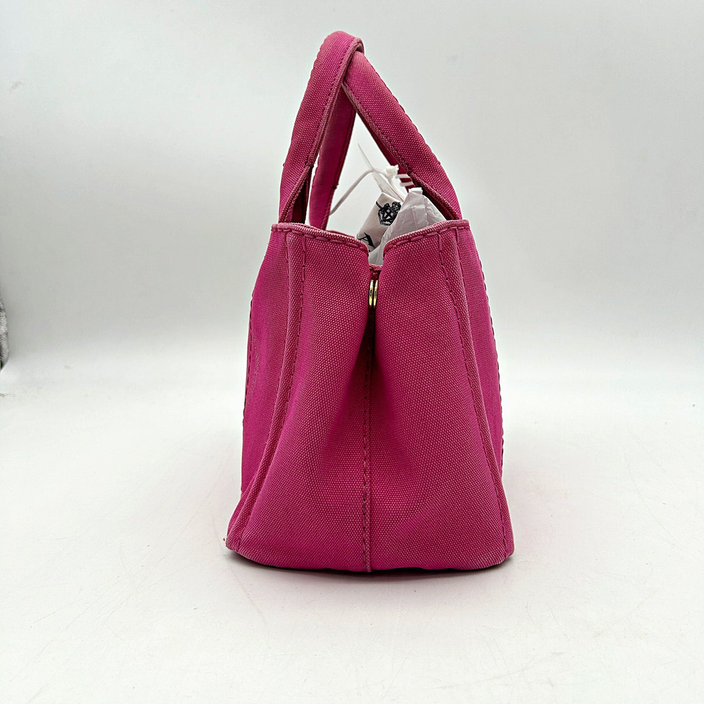 Prada Enameled Metal Triangle Top Handle Bag Large - Neutrals Totes, Handbags LA10329