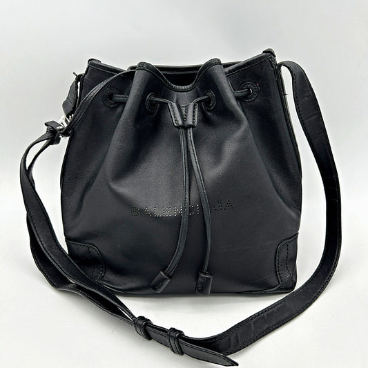 Balenciaga Leather Bucket Bag - Black Bucket Bags, Handbags LA30146