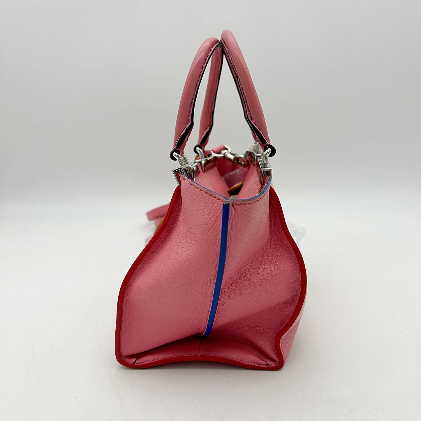 FENDI Vitello Dolce Mini 3jours Tote Pink LA5017