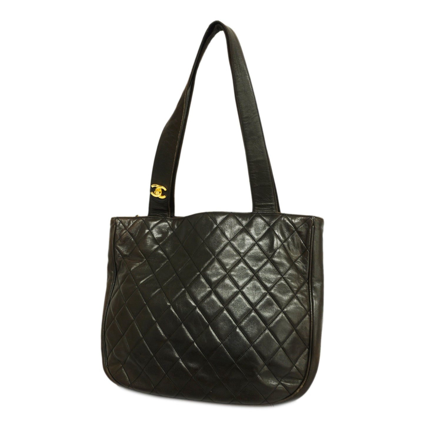 CHANELAuth  Matelasse Lambskin Women's Leather Shoulder Bag Black
